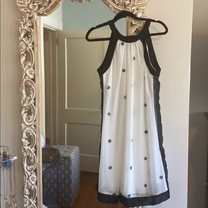White and black cocktail dress
